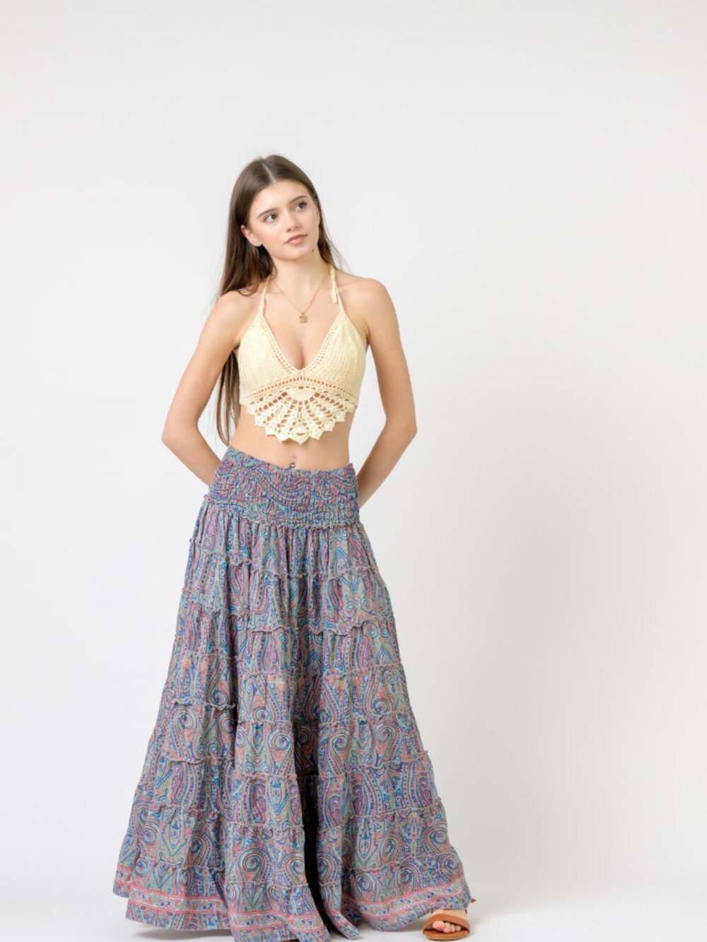 22.) Rhea Layered Print Ruffle Skirt (Assorted) - Picture 3 of 15